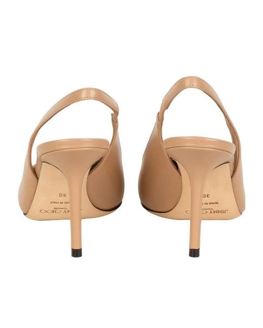 Jimmy Choo Natural Love 85 Pointed Toe Slingback Pumps
