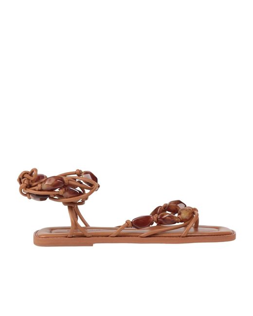 Farm Rio Brown Plain Color Straps Sandals