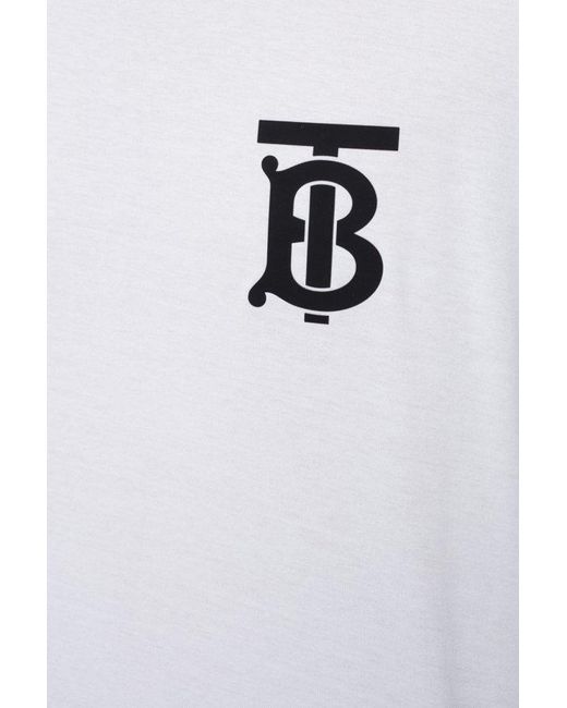 Burberry White Monogram-Motif Long-Sleeve T-Shirt for men