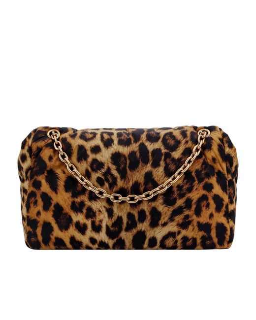 Balenciaga Brown Monaco Leopard Print Chain Shoulder Bag