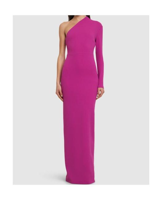 Solace London Pink Joana Asymmetrical Neckline Dress
