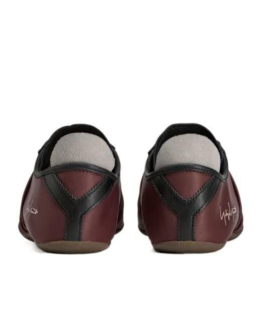 Y-3 Brown Satin-Paneled Lace-Up Trainers for men