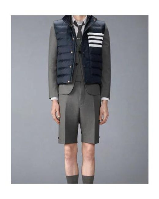 Thom Browne Blue Four-Bar Downfill Gilet for men