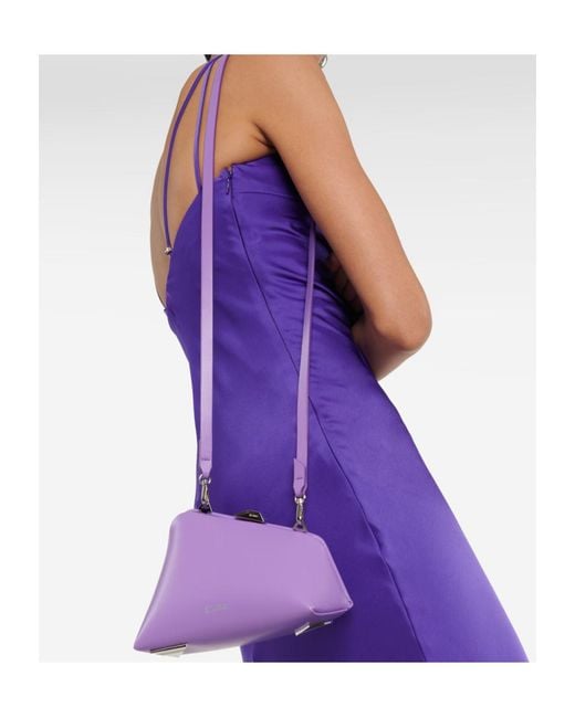 The Attico Purple Midnight Mini Embellished Leather Clutch