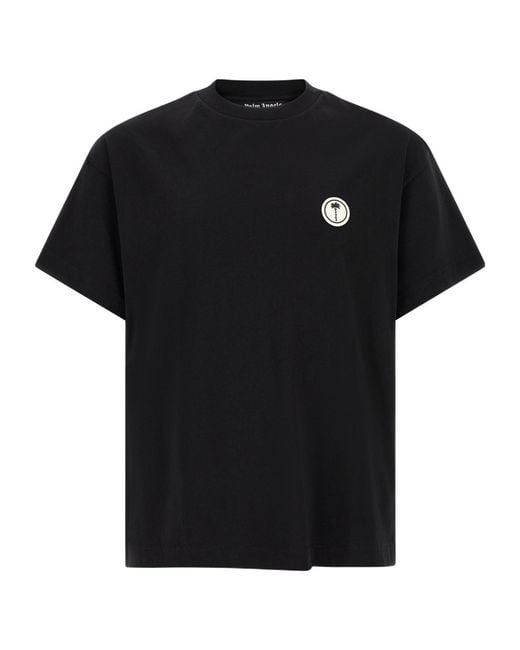 Palm Angels Black Logo Patch T-Shirt for men