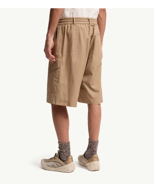 Moncler Natural Drawstring Cargo Shorts for men