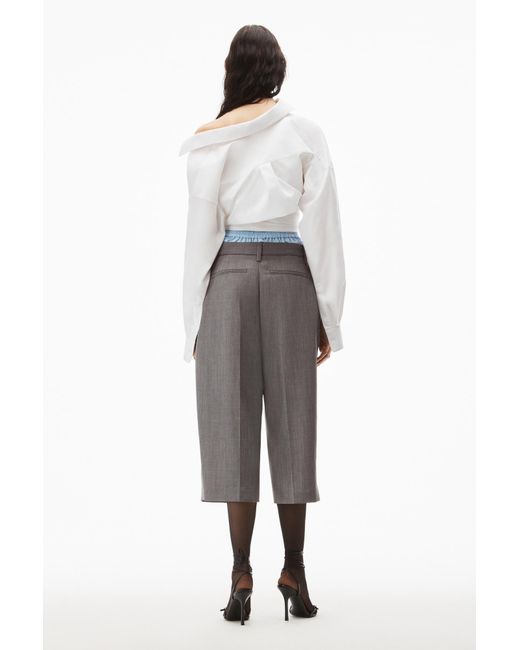 Alexander Wang Gray Layered Tailored Culottes