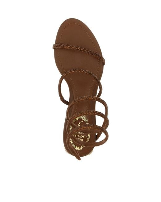 Rene Caovilla Pink René Caovilla Embellished Block Heel Sandals