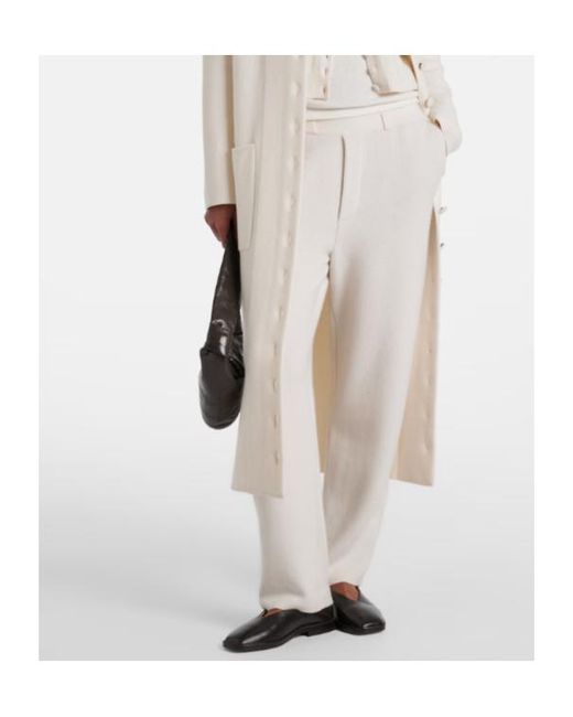 Lisa Yang White Sonya Cashmere Straight Pants