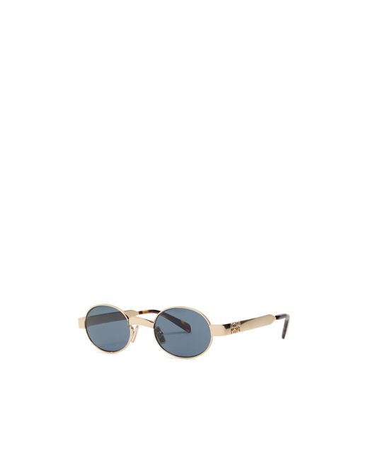 Miu Miu Blue Round-Frame Sunglasses