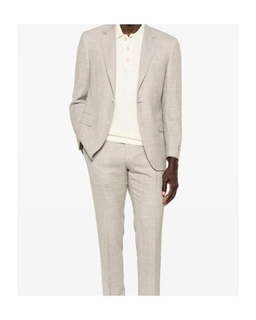 Canali White Single-Breasted Suit Jacket for men