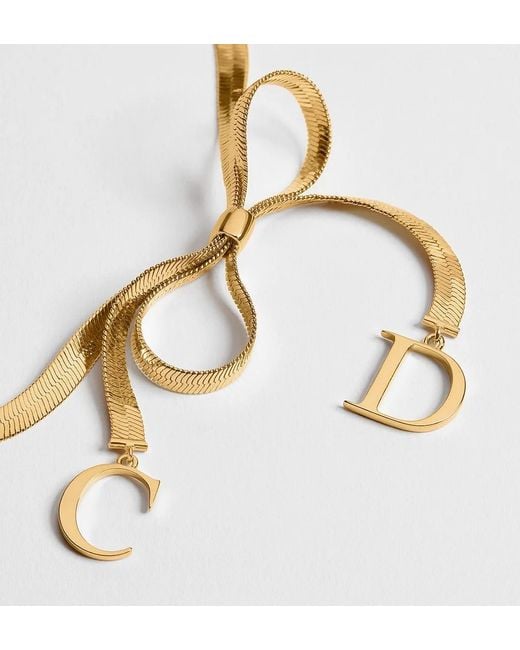 Dior Metallic Cd Ribbon Choker