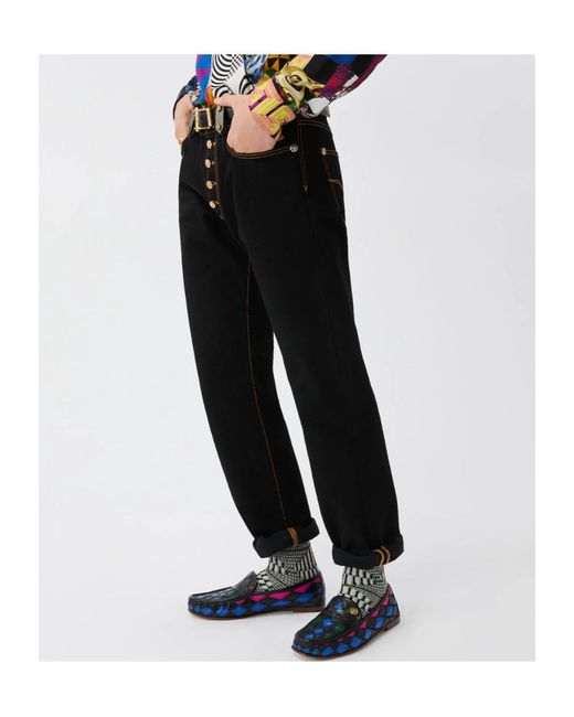 Versace Black Straight Jeans for men
