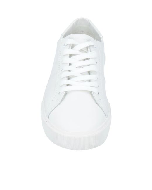 DIESEL White Lace-Up Design Sneakers