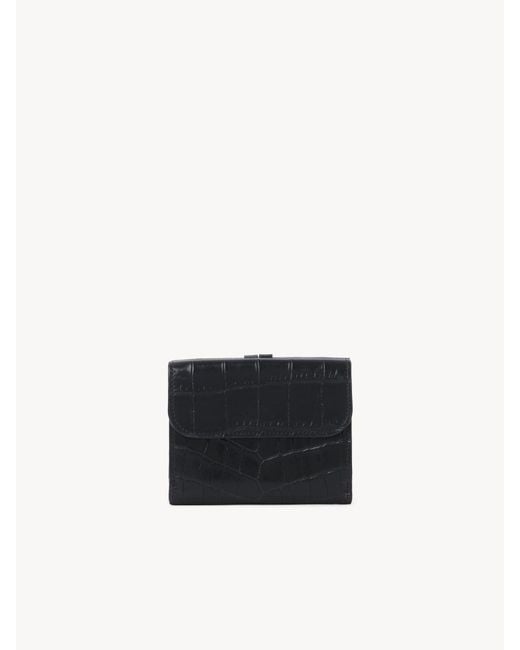 Chloé Black Chloé Alphabet Tri-Fold Small Wallet
