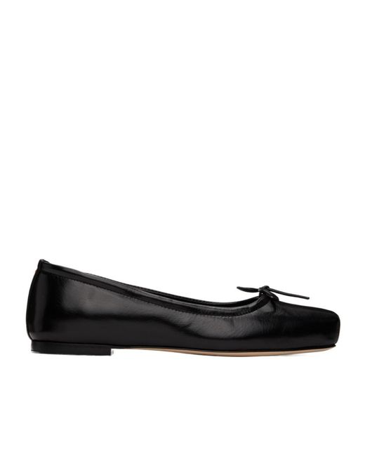 Aeyde Black Square Head Ballet Shoes