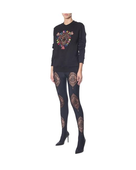 Versace Black Logo Round Neck Sweater