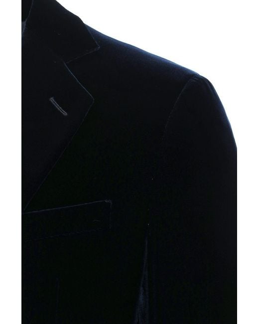 Giorgio Armani Black Single Breasted Velvet Jacket for men