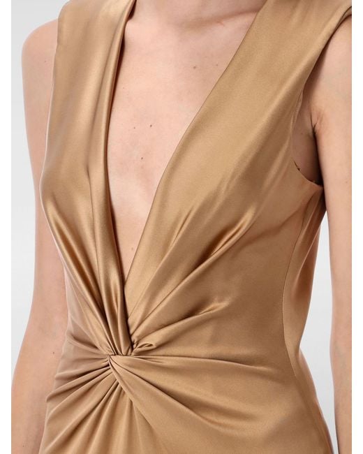 Tom Ford Natural Ruched Detailed Evening Dress