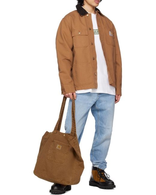 Carhartt Blue Newel Logo-Patch Straight-Leg Jeans for men
