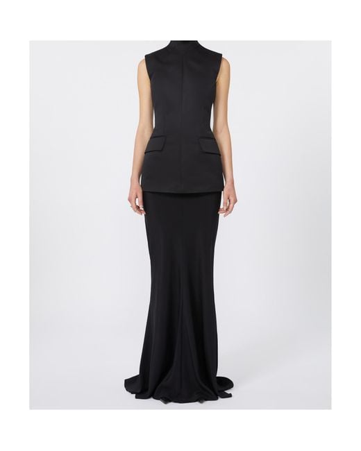 Sportmax Black Cileno Satin Midi Dress