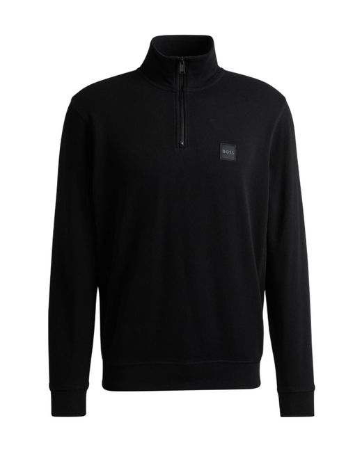Boss Black Zetrust Zip-Neck Soft Terryclover The Head Sweatshirt for men