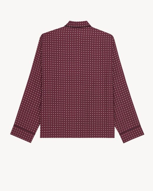 Saint Laurent Purple Geometric-Print Pajama Shirt