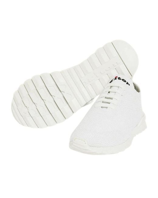 Kiton White Mesh Fit Sneakers