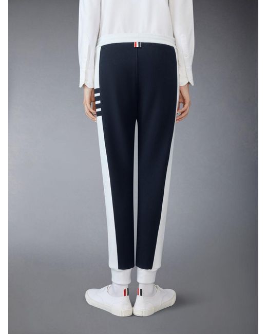 Thom Browne Blue 4 Bar-Stripe Drawstring Track Pants