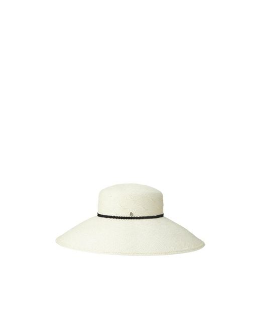 Maison Michel White Rena Logo Plaque Hat