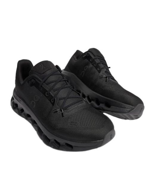 On Shoes Black Laceup Thicksoled Sneakers for men