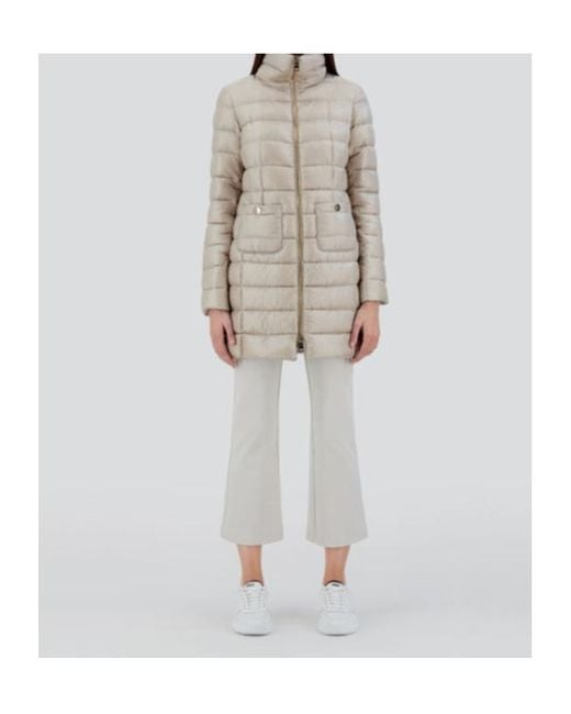 Herno Gray Long-Sleeved Down Jacket