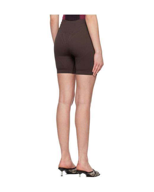 M I S B H V Gray Ribbed Elastic Shorts