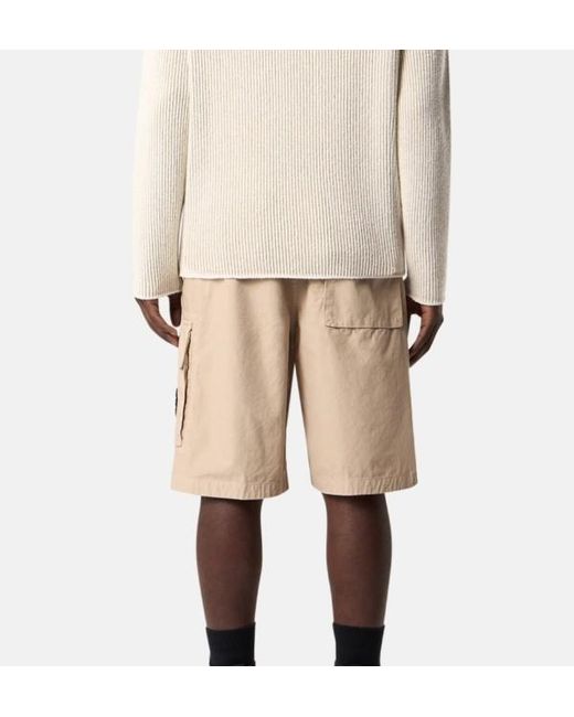 Stone Island Natural Logo Patch Cargo Shorts for men