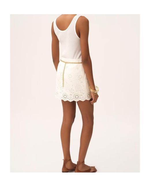 Chloé White Scalloped Mini Skirt
