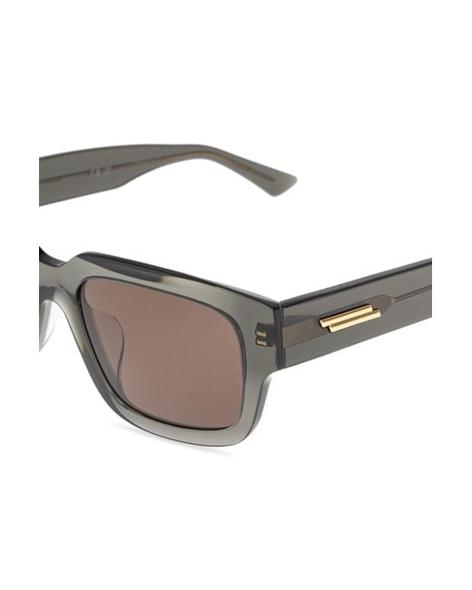 Bottega Veneta Brown Eyewear Ultrathin Squared Sunglasses