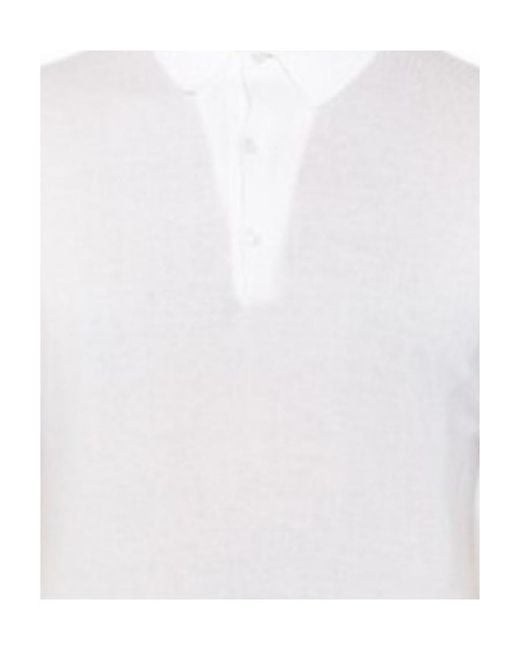 John Smedley White Adrian Classic Polo Shirt for men