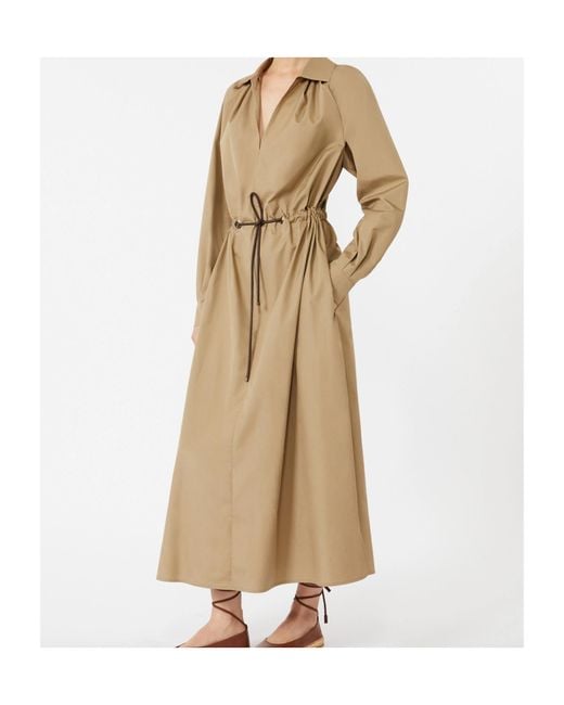 Max Mara Natural Mxmpedaggi Flared Poplin Dress