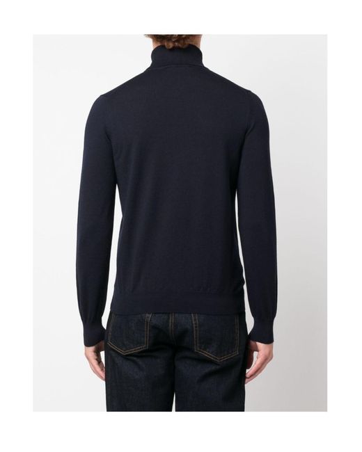 Tagliatore Blue Roll-Neck Knitted Jumper for men