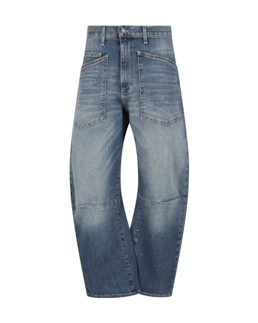 Nili Lotan Blue Belt-Loop Jeans