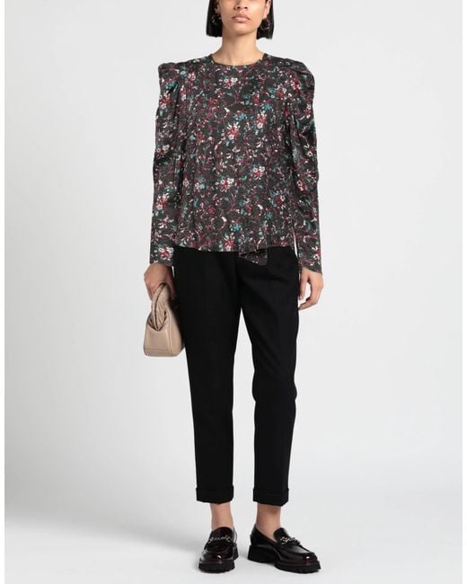 Isabel Marant Black Floral Long-Sleeve Shirt