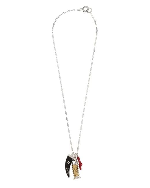 Isabel Marant White Pendant Detailed Chain Linked Necklace for men