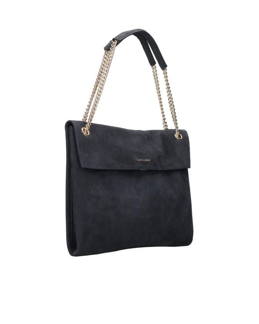 Orciani Black Dual-Handle Shoulder Bag