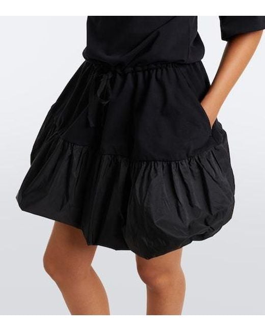 Patou Black Faille-Trimmed Cotton Minidress