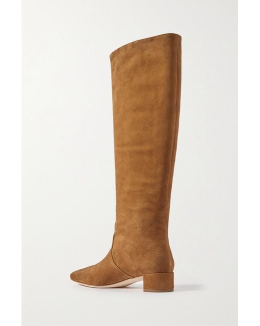 Loeffler Randall Brown Solid Color Suede Knee Boots
