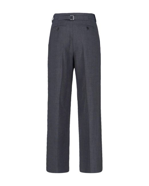 Low Classic Blue Straight-Leg Tailored Trousers