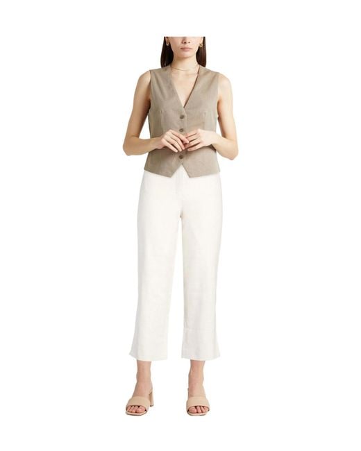Max Mara White Simple Straight-Leg Pants