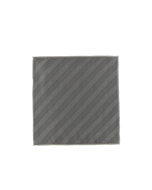Brunello Cucinelli Gray Chevron-Motif Hand-Sewn Pocket Square for men