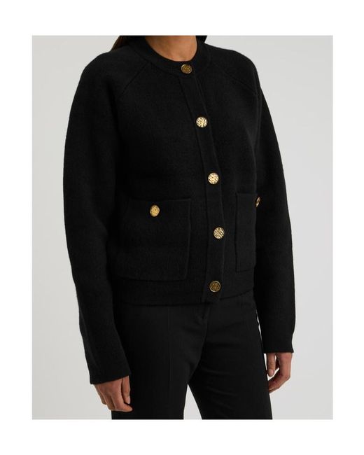 Totême Black Wool-Blend Cardigan