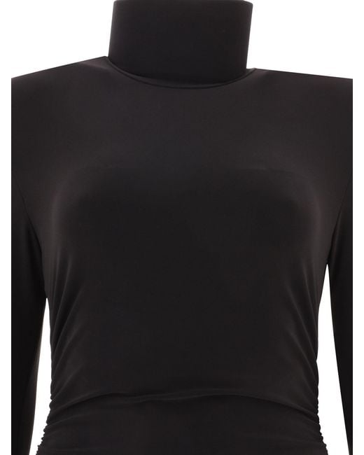 Norma Kamali Black Turtleneck Pickleball Dress